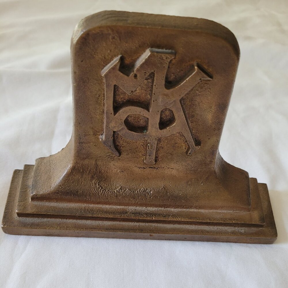 Vintage UVA McKim Hall Brass/Bronze Bookend - Picture 2 of 5
